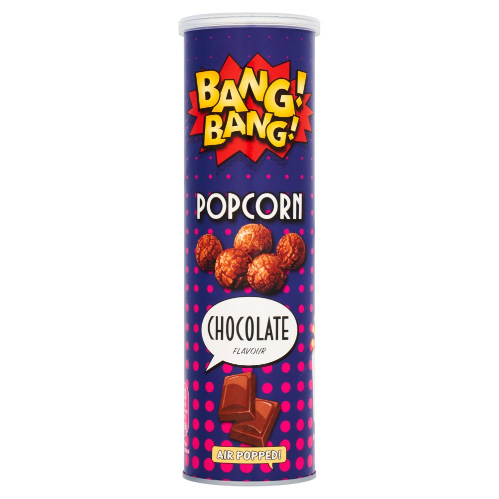BANG BANG POPCORN - different flavours to choose from, white chocolate, salted caramel and chocolate