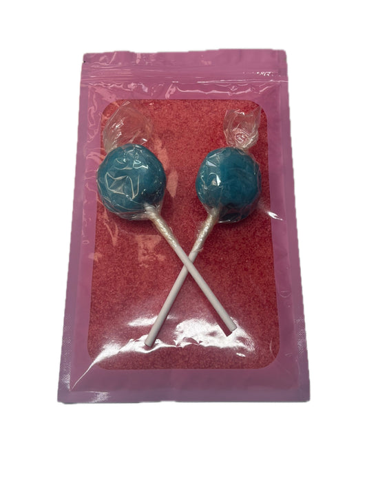 Sherbet and lollies - 100g of sherbet and 2 Dobsons mega lollies in a resealable pouch.