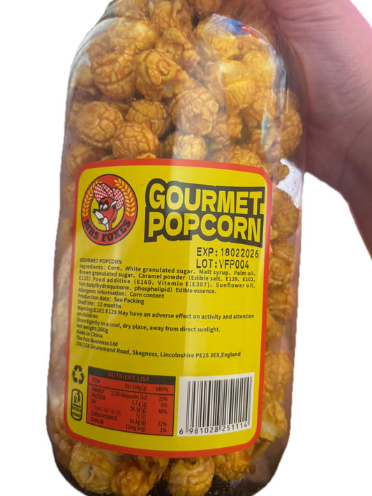MRS FOXES Gourmet Caramel Popcorn 260g + Reusable Jar