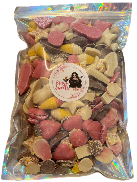 1kg chocolate mix in a resealable pouch. (Packed on live)