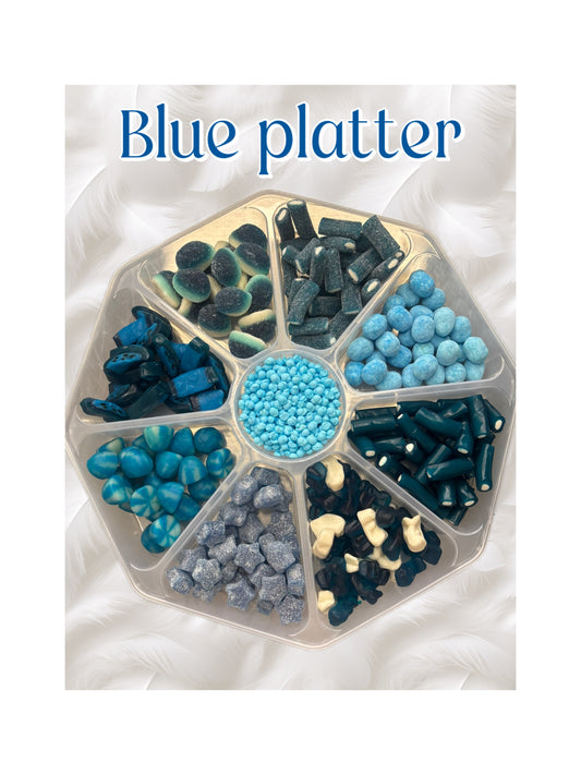 Blue platter - 9 selection sweets in a reusable platter