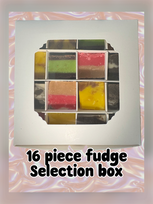 Fudge selection box - 16 pieces, a variety of different flavours