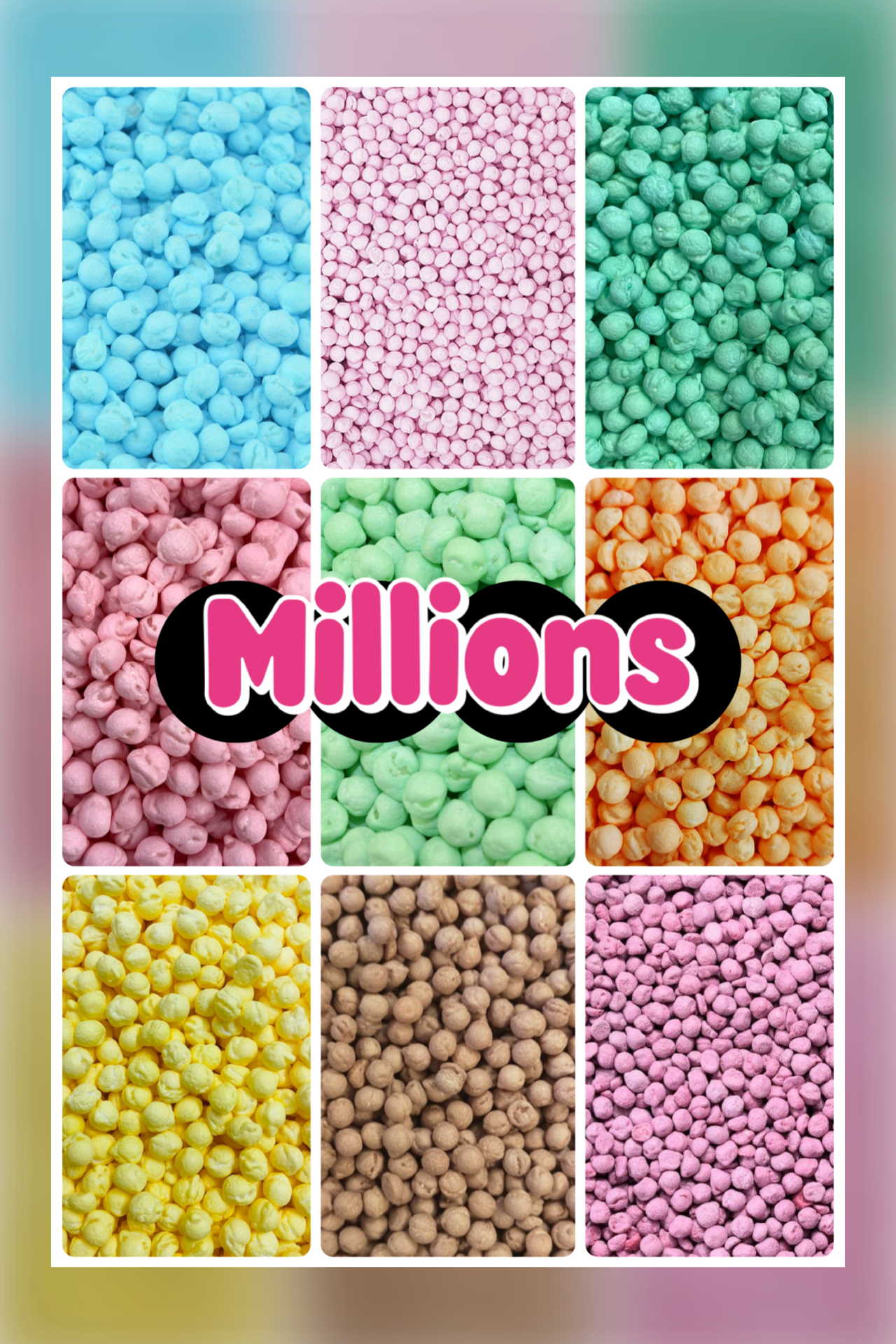 500g - 1kg Millions Sweets in a resealable bag| Bubblegum, Banana, Strawberry & More | Sweet Shop Favourites