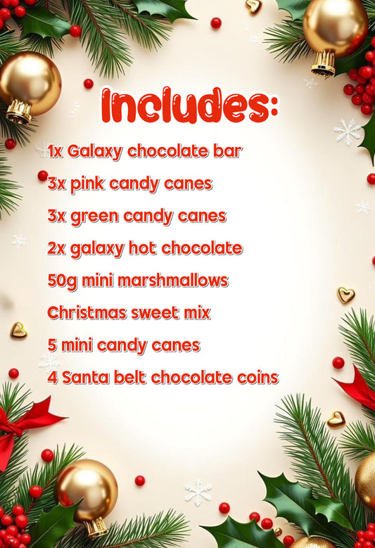 Christmas hamper filled with festive sweet treats