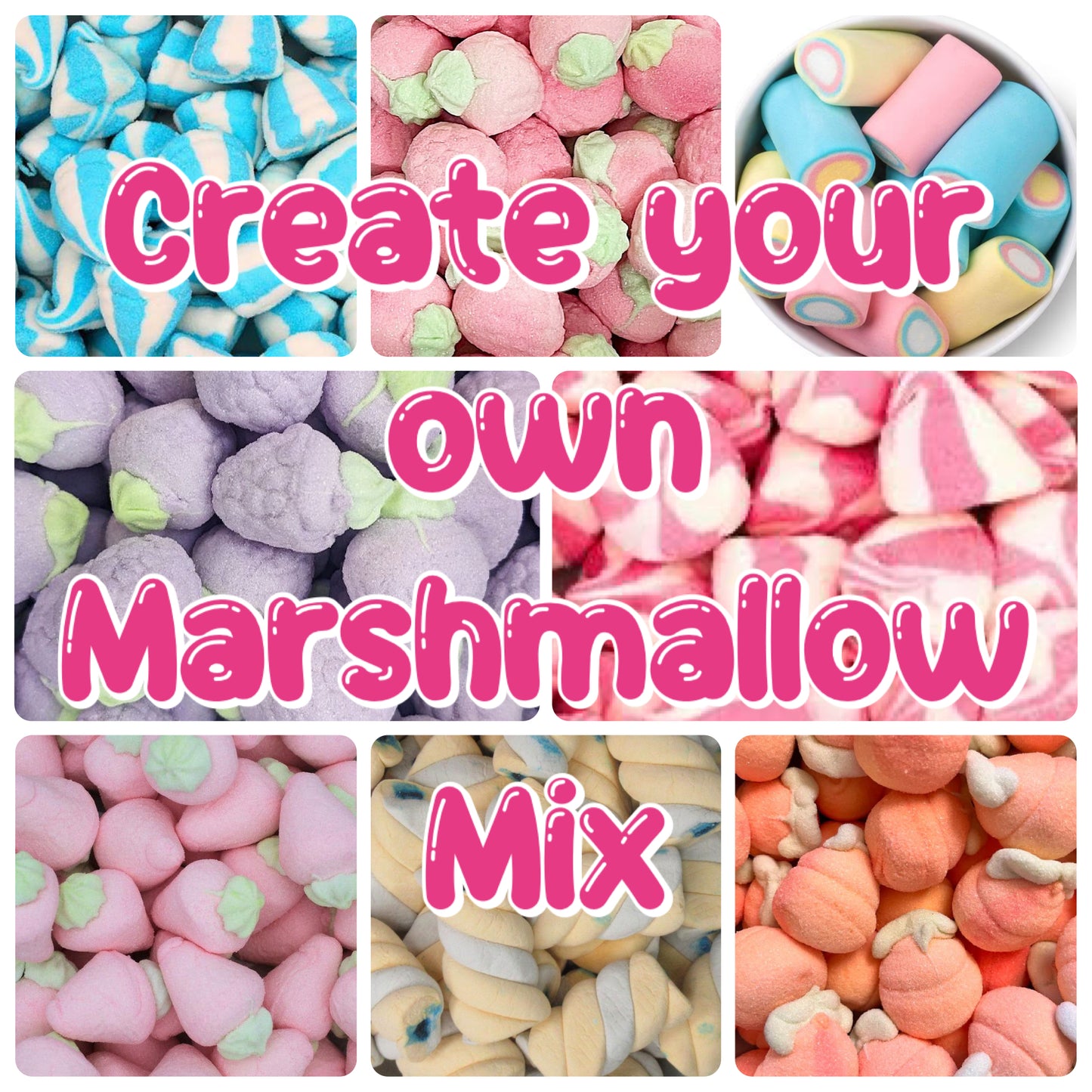 CREATE YOUR OWN MARSHMALLOW MIX - each item is 100g ( A MINIMUM OF 3 MUST BE ADDED TO CART )