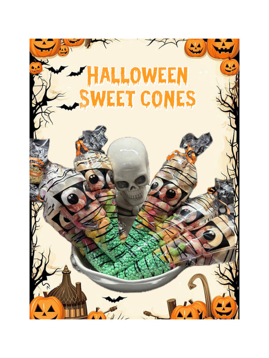 LARGE Spooky sweet cones. 250g of Halloween sweets each cone.
