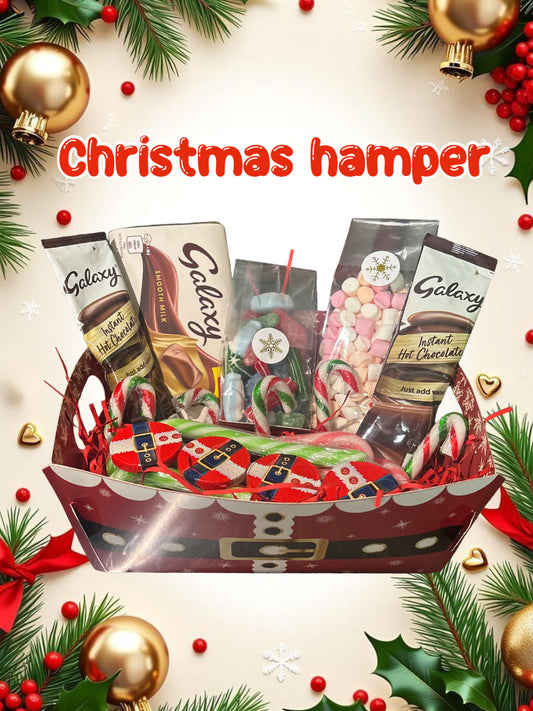 Christmas hamper filled with festive sweet treats