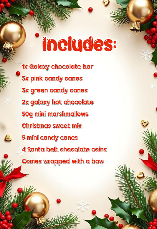 Christmas hamper filled with festive sweet treats