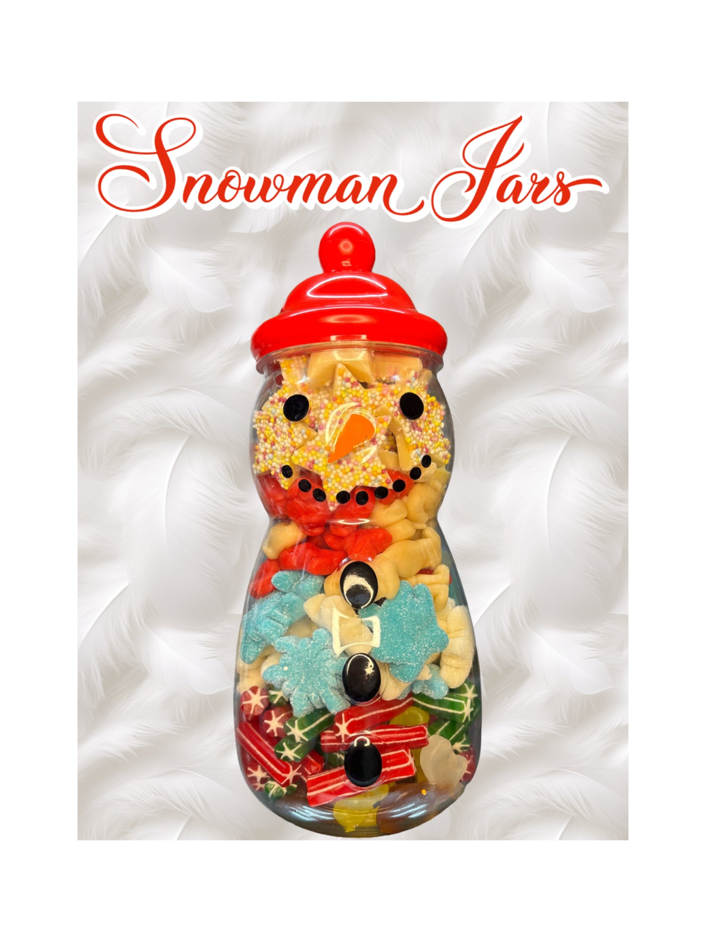 Snowman Christmas filled jars - 750g pick N mix sweets
