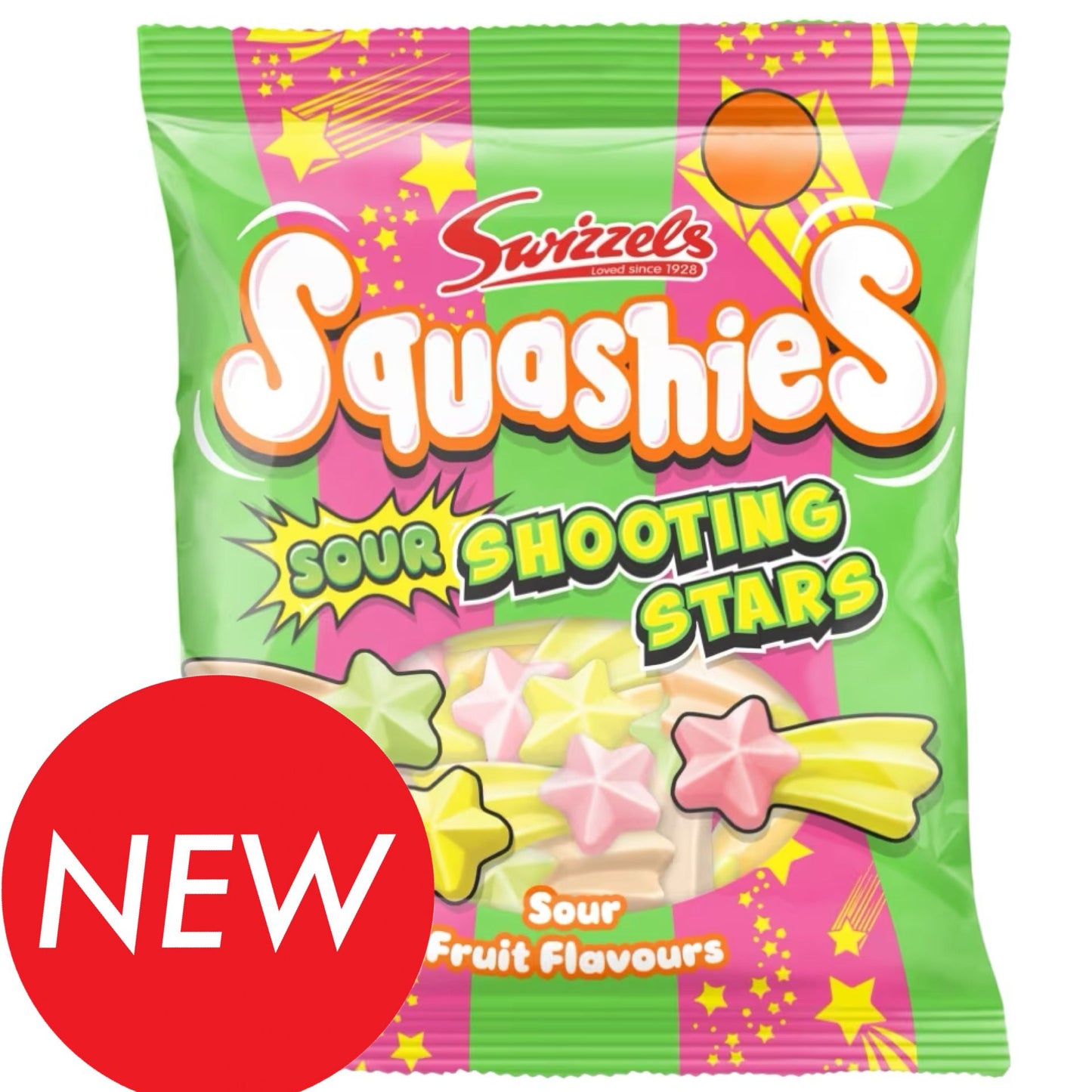 Swizzels Squashies Sour Shooting Stars Gummies 100g