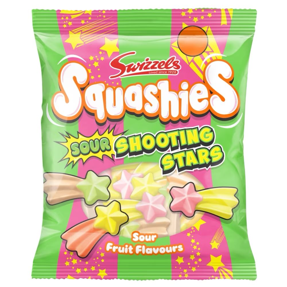 Swizzels Squashies Sour Shooting Stars Gummies 100g