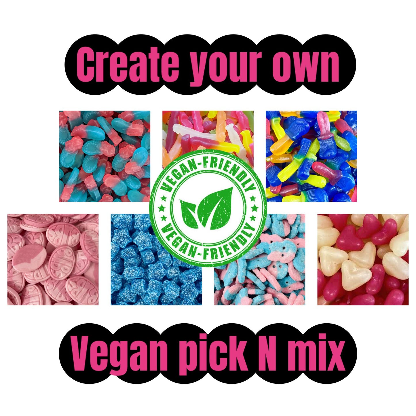 Create Your Own Vegan Pick n Mix | 100g Per Sweet (Minimum of 5 must be added to cart)
