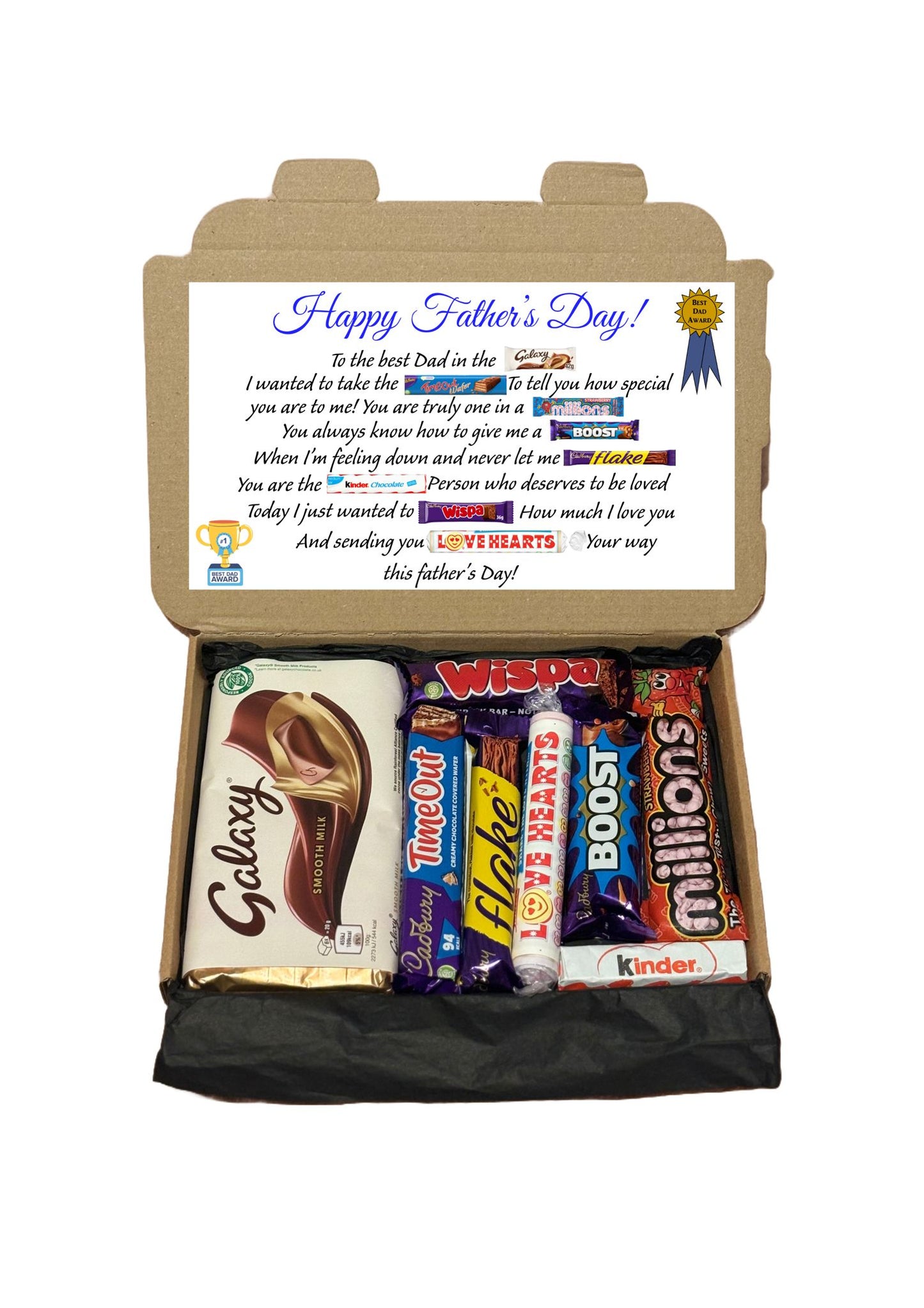 Father’s Day Chocolate Gift Box | Sweet Treat Selection for Dad – Poem-Inspired Box with Galaxy, Boost & More