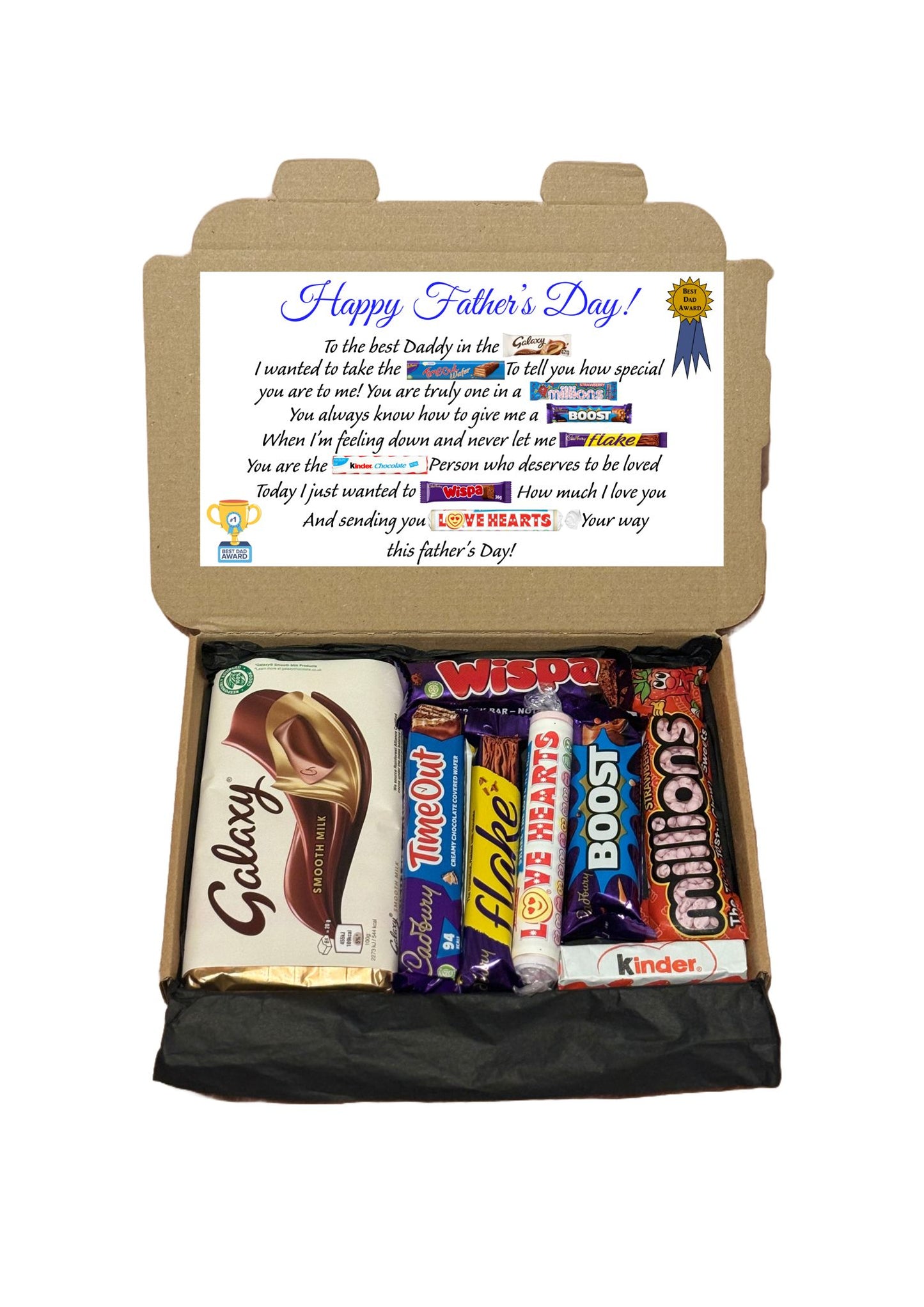 Father’s Day Chocolate Gift Box | Sweet Treat Selection for Dad – Poem-Inspired Box with Galaxy, Boost & More