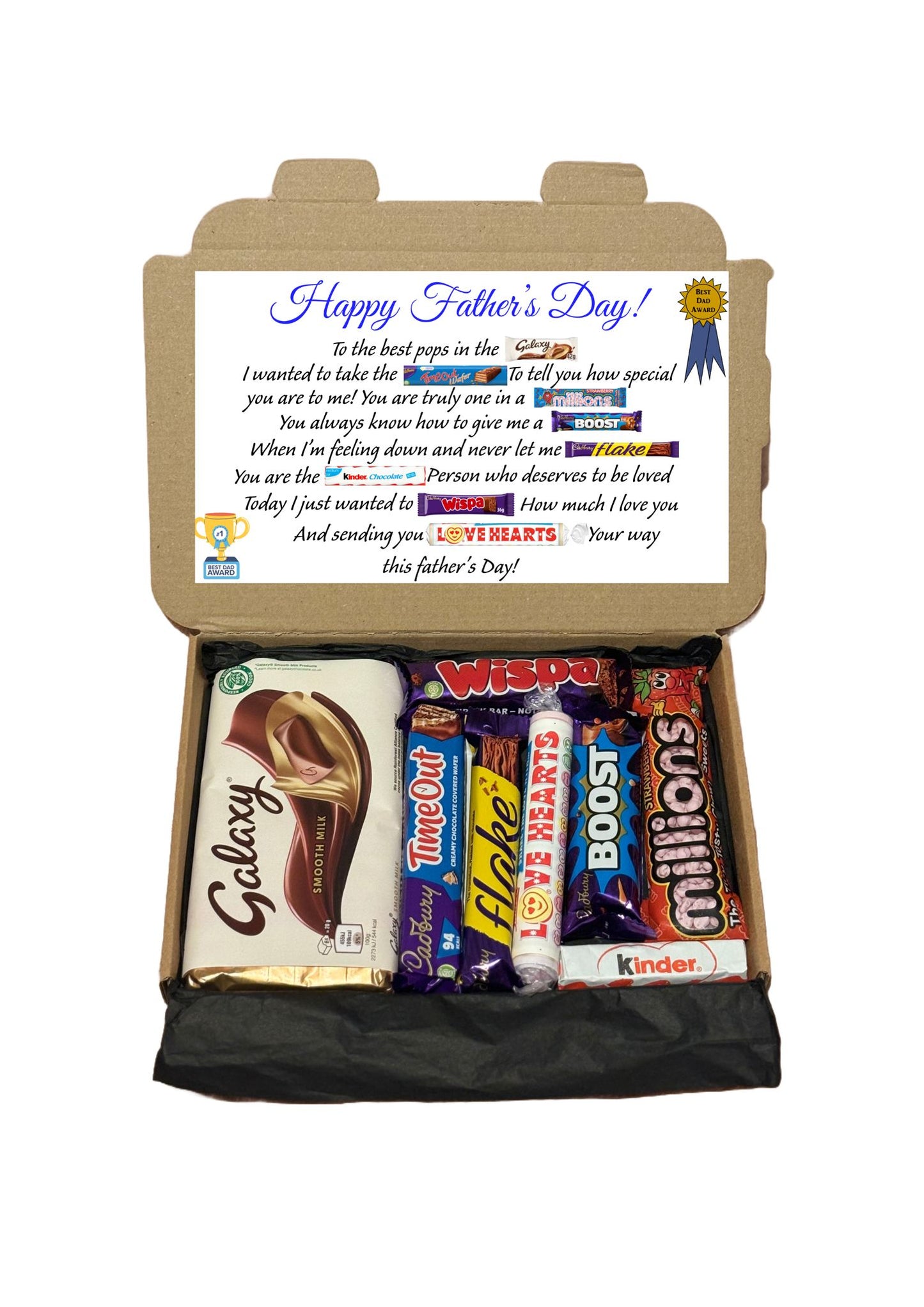 Father’s Day Chocolate Gift Box | Sweet Treat Selection for Dad – Poem-Inspired Box with Galaxy, Boost & More