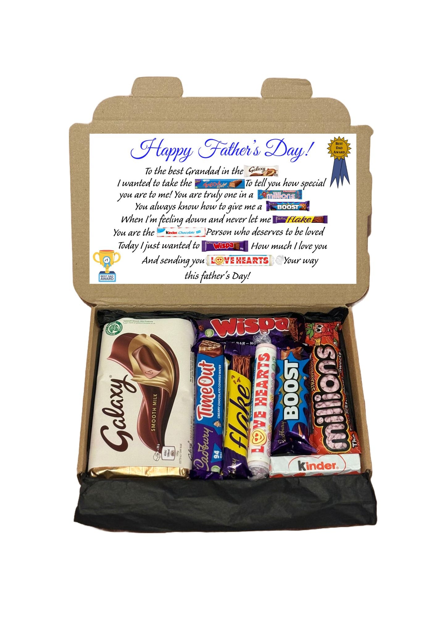 Father’s Day Chocolate Gift Box | Sweet Treat Selection for Dad – Poem-Inspired Box with Galaxy, Boost & More