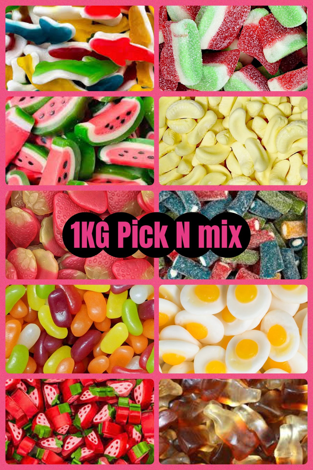 1KG Mixed Pick N Mix Sweets | Resealable Bag of Assorted Retro Candy